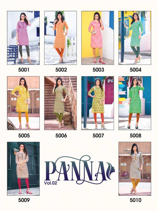 PANNA VOL 02 Latest Fancy Designer Latest Fancy Designer Regular Ethnic Wear Modal Silk Printed Kurtis Collection